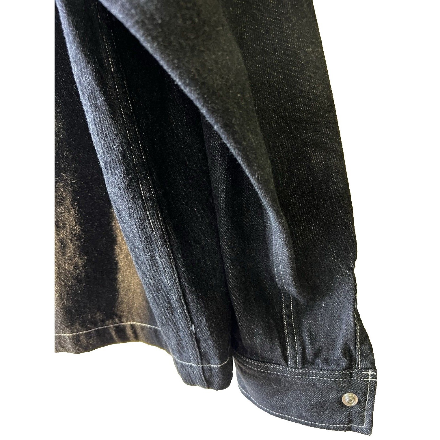 Not So Ape Washed Black Japan Indigo Men Denim Jacket Contrast Stitching Medium — image 7 of 8